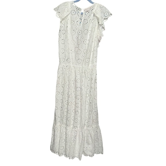 Zara White Ruffle Midi Dress - Picture 3 of 8